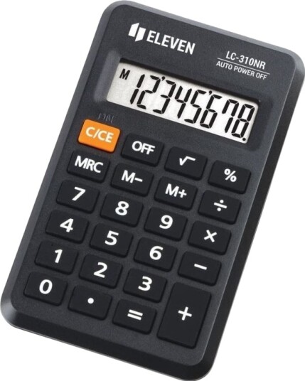 Eleven LC-310NR Svart Lomme-Kalkulator 8 Sifre Eleven LC-310NR Svart Lomme-Kalkulator 8 Sifre