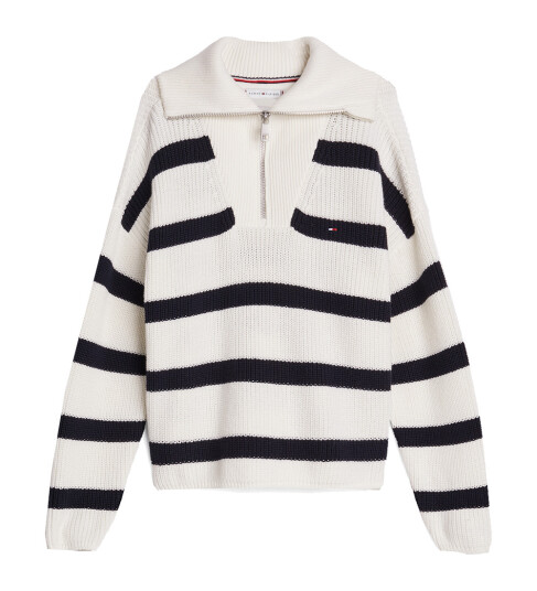 Tommy Hilfiger Genser Strikk Halv glidelås Blue Stripe 8 år 128 Genser Hvit Tommy Hilfiger Genser Strikk Halv glidelås Blue Stripe 8 år 128 Genser Hvit
