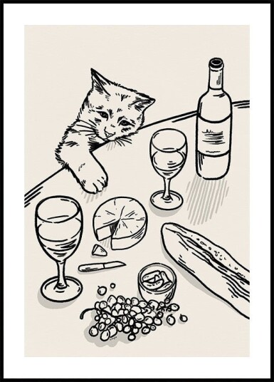 Cheeky Cat in black Plakat Plakat / 40x50cm