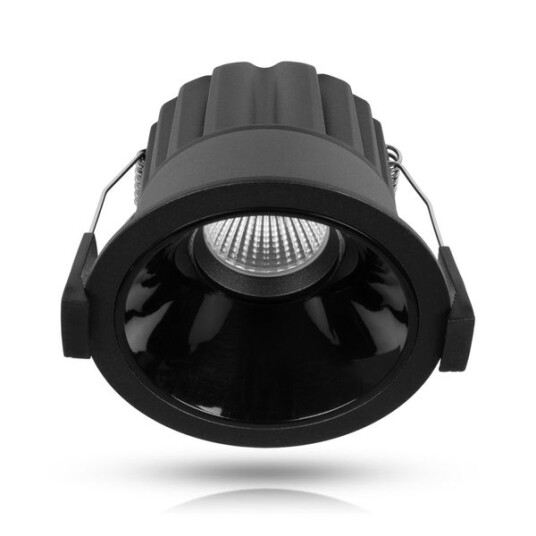 Downlight AGGE Round Spot Antiglare 85 mm   IP44 / CCT / Dimbar Svart