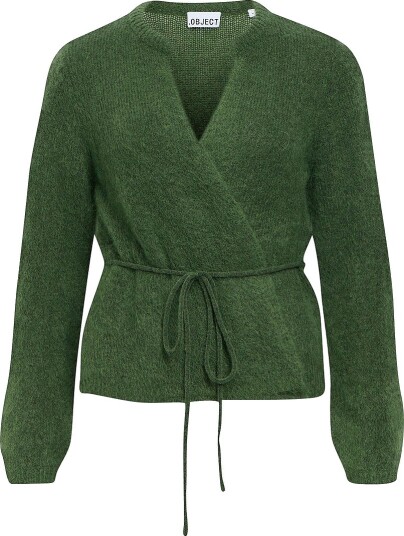 Object Kardigan Objnete L/S Re Tie Cardigan Grønn