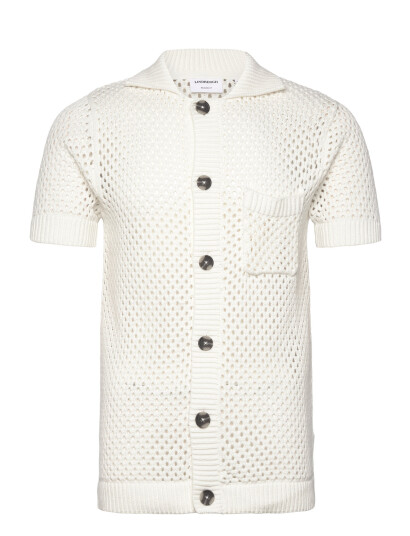 Lindbergh Crochet S/S Cardigan - White - S