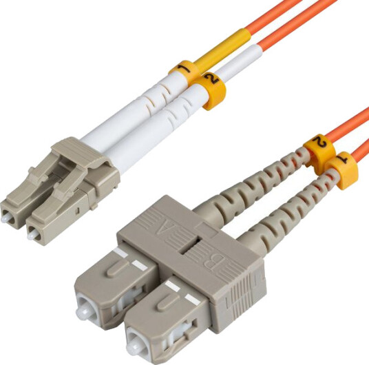 MicroConnect 2m Nettverkskabel LC/UPC til SC/UPC Multimodus Oransje OM1