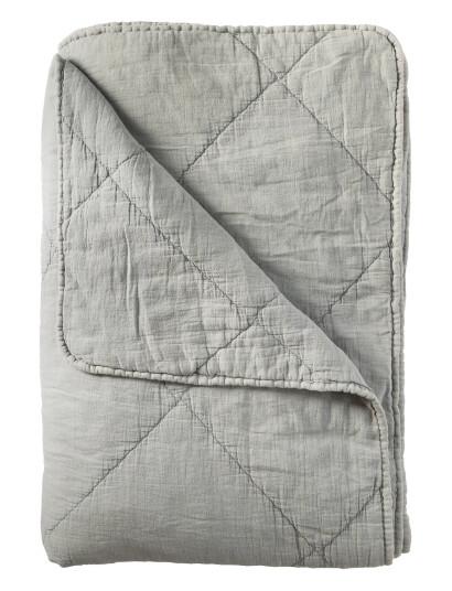 C"est Bon Plaid, Bomuld M/Hør Fryns - Blue - 140X200CM