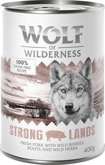 Wolf Of Wilderness Våtfôr Adult Single Protein Strong Lands Gris 24 X 400 G