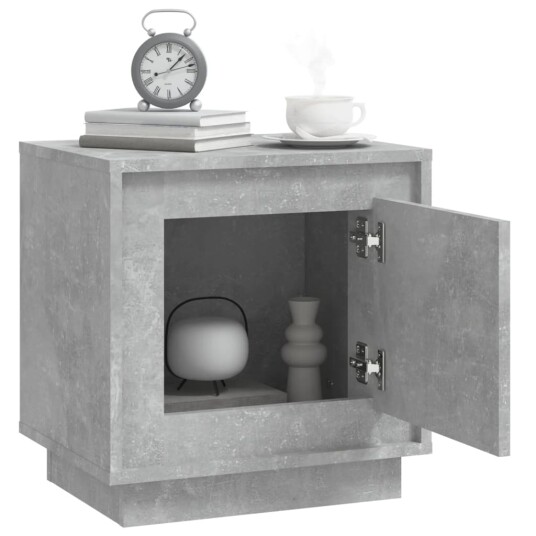vidaXL Nattbord 2 stk betonggrå 44x35x45 cm konstruert tre