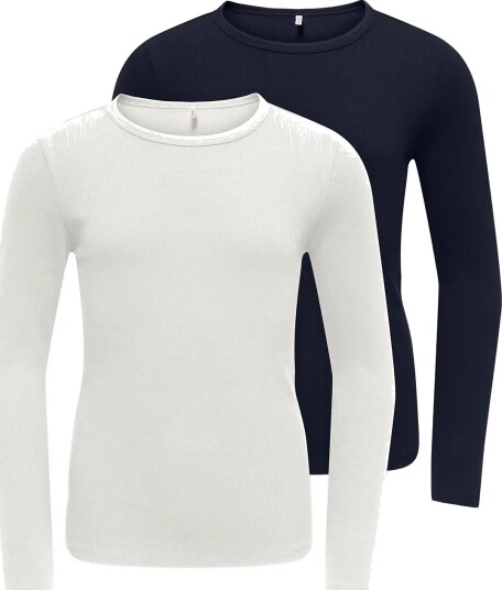Kids Only Koglucky L/S O Neck Top Jrs 2 Pack Navy 158 164