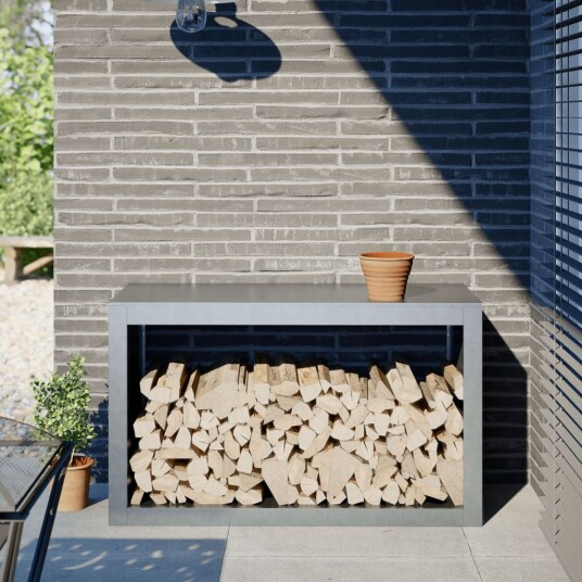 Vedstativ 100x40x60 cm galvanisert stål Vedstativ 100x40x60 cm galvanisert stål