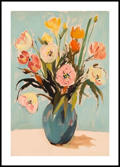 Colorful Flowers in Vase Plakat Plakat / 40x50cm Colorful Flowers in Vase Plakat Plakat / 40x50cm