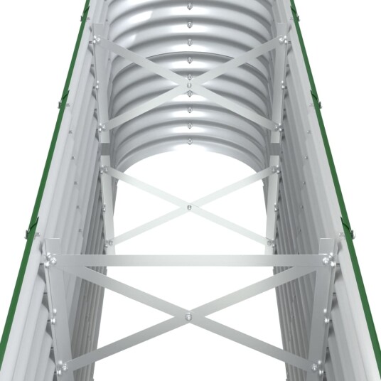 vidaXL Plantekasse pulverlakkert stål 332x40x68 cm grønn