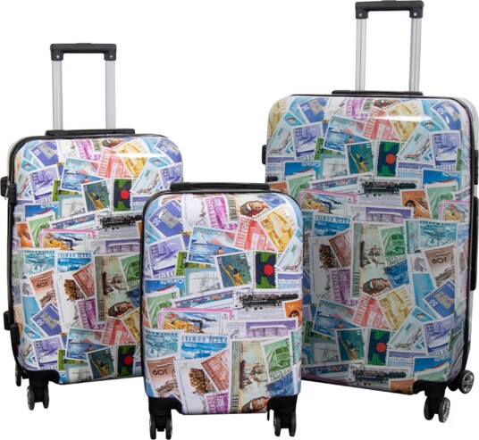 Koffert - Koffert med motiv - Frimerker - Hardcase lettvektskoffert