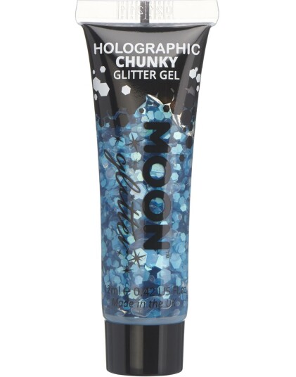 Blå Holografisk Chunky Glittergele