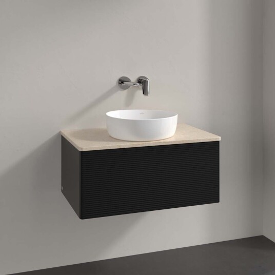 Villeroy & Boch Antao Servantskap med 1 skuff 80x50x36 cm u/lys Sort Matt/Crème Villeroy & Boch Antao Servantskap med 1 skuff 80x50x36 cm u/lys Sort Matt/Crème