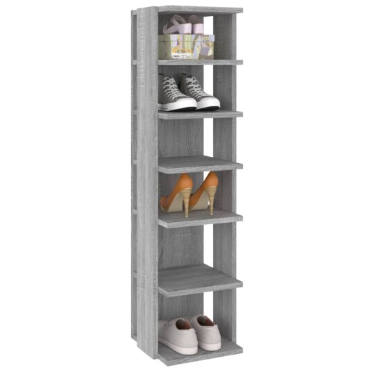 vidaXL Skohylle gr? sonoma 25x27x102 cm konstruert tre vidaXL Skohylle gr? sonoma 25x27x102 cm konstruert tre