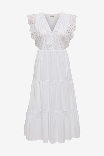JDY   Kjole jdySara S/L Lace Dress Wvn   Hvit