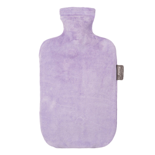 Fashy fleece varmeflaske lilla blå trekk 2 L