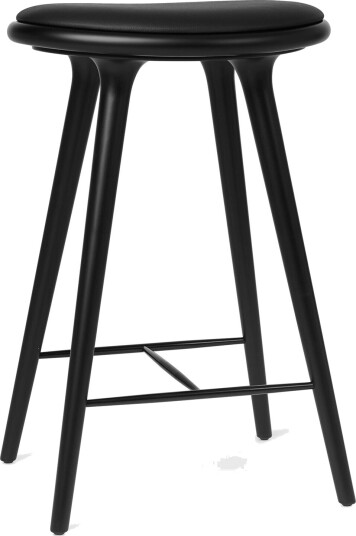 Mater Høy Barkrakk Sort Bøk/ Sort Lær 69 cm Mater Høy Barkrakk Sort Bøk/ Sort Lær 69 cm