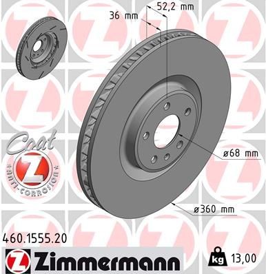Bremseskive ZIMMERMANN 460.1555.20