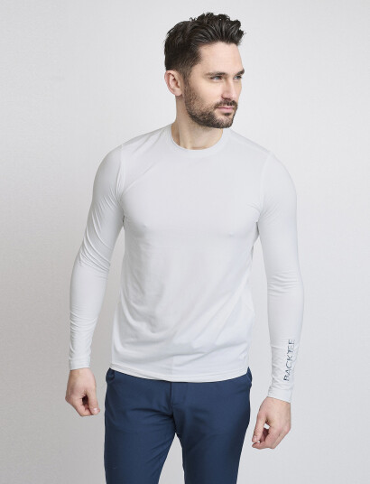 BACKTEE Mens First Skin Round Neck - White - S BACKTEE Mens First Skin Round Neck - White - S