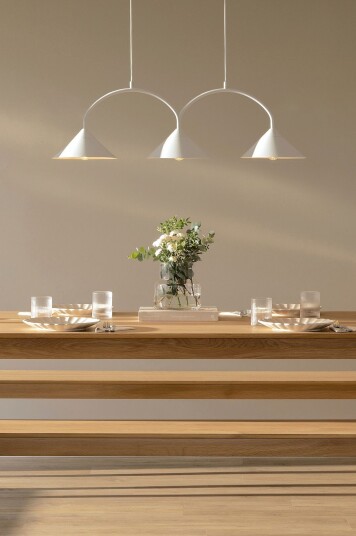 Globen Lighting Pendellampe Curve 3 Mocha Hvit Takpendler