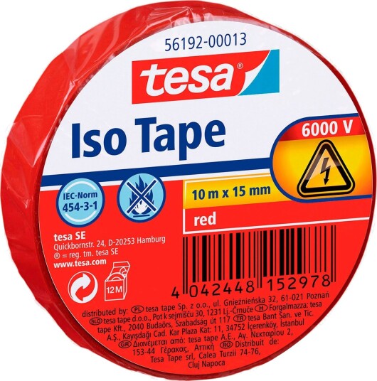 Tesa Isolasjonstape 15mm 10 meter R??d