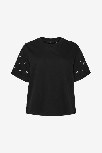 Vero Moda Curve - Topp vmcDora 2/4 Top Jrs GA Cur - Svart