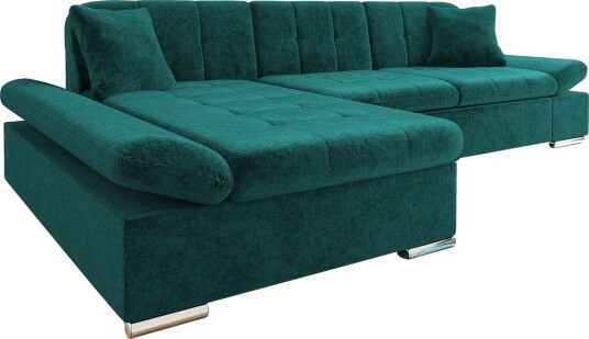 Vananda Sofa med Sjeselong 3 seter i Chenille Grønn Vananda Sofa med Sjeselong 3 seter i Chenille Grønn