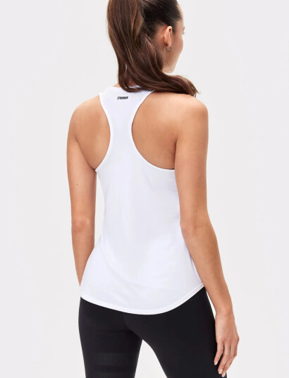 STRONGER Airy Racerback Tank   White   XL