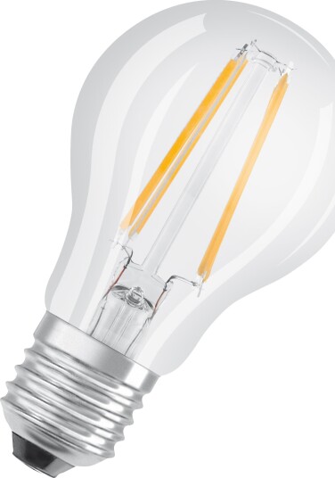 Osram LED-lyspære STAR+ GLOWdim standard 4.5W/827 (40W) filament clear dimmable E27