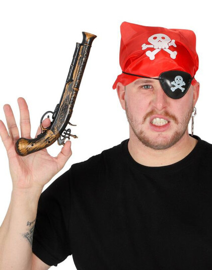 Joker Pirat Kostymesett Bandana Pistol Øyelapp og Ørering 4 deler 96584 Joker Pirat Kostymesett Bandana Pistol Øyelapp og Ørering 4 deler 96584