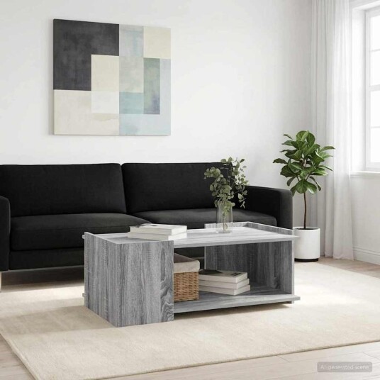 Kaffebord Grå sonoma 90 x 50 x 33 cm Konstruert tre