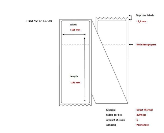 CAPTURE Ship-label 105 x 251mm,