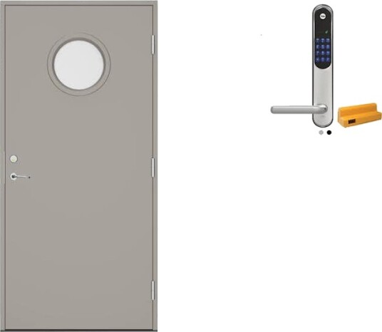 Ytterdør Swedoor Clever-Line+ Sibbo med Yale Doorman Classic Home