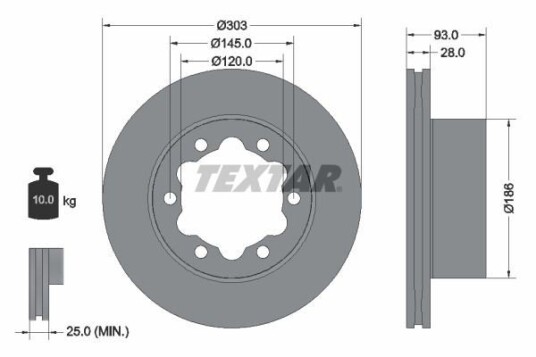 Bremseskive TEXTAR 93143400