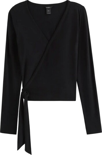 Lindex Long Sleeved Wrap Top Black XL