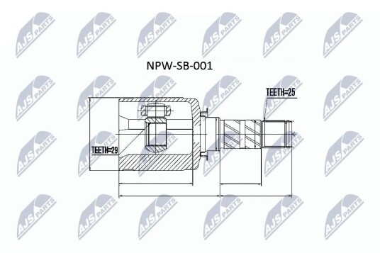 Nty Drivknute drivaksel NTY NPW SB 001