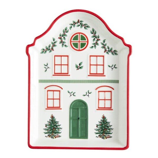 Spode   Christmas Village fat 18 cm rød