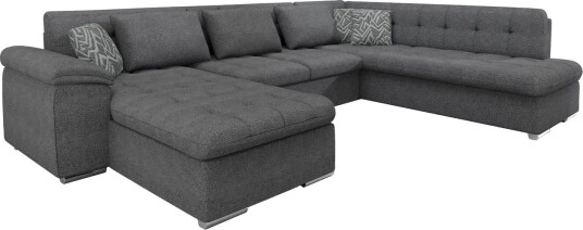 Dynir Sofa med Sjeselong og Divan 4 seter   Mørk grå/Lys grå