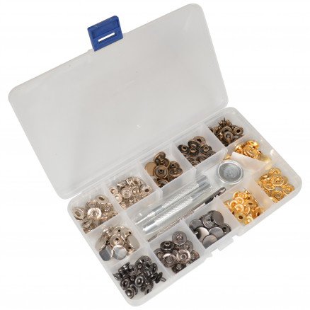 Infinity Hearts Trykknapper i Plastboks med Verktøy Metall Gull/Svart/Sølv/Kobber 12,5mm 40 sett