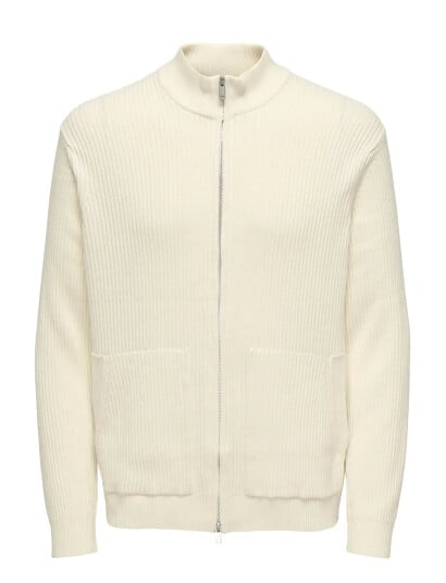 ONLY & SONS Onslaw Reg Ls Cardigan Knit Frml - Cream - S ONLY & SONS Onslaw Reg Ls Cardigan Knit Frml - Cream - S