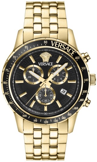 Versace Herreklokke VEZCA0724 Sport Sort/Gulltonet stål Ø44 mm Versace Herreklokke VEZCA0724 Sport Sort/Gulltonet stål Ø44 mm