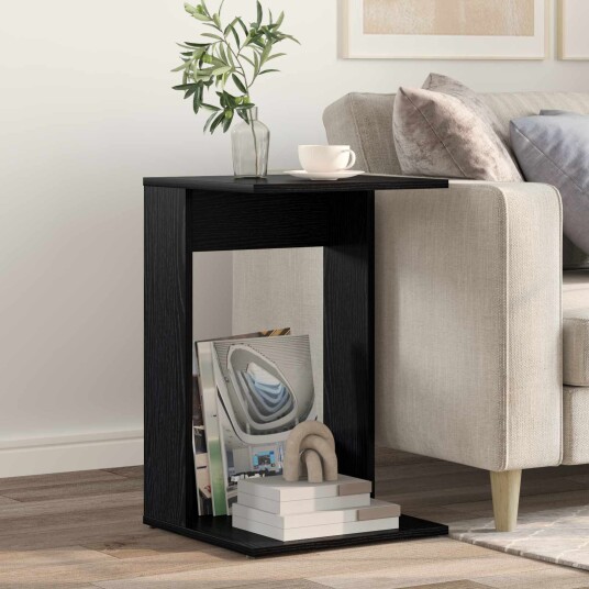 vidaXL Sidetabell Svart Eik 40 x 38 x 62,5 cm Konstruert tre