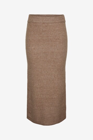 pieces   Maxi skjørt pcNiko HW Knit Ankle Skirt BC   Brun