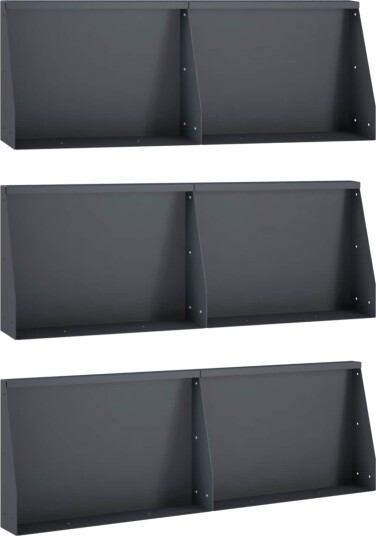 vidaXL Støttemur 6 stk. 60 x 12 x 40 cm Stål Antrasitt