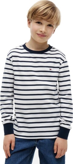 Tommy Hilfiger Stripe T Shirt Ls   Navy   164