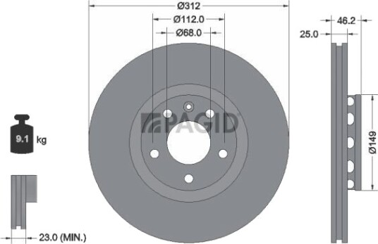 PAGID 50310NHC Bremseskive