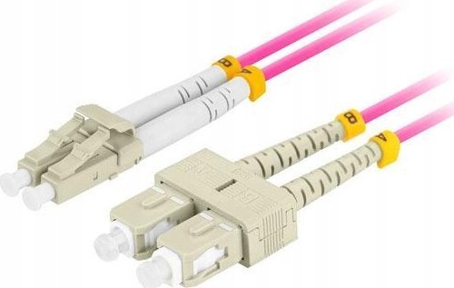 Fiberoptisk Løpekord Mm Lc/Upc-Sc/Upc Duplex 3,0Mm Om4 50/125 Lszh 5M Lilla Lanberg