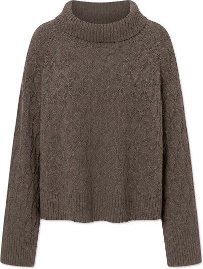 Rue de Tokyo Kimiko Merino Cashmere DARK BROWN MELANGE L