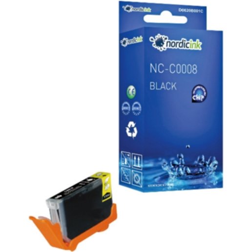 Nordicink Svart Blekkpatron CLI-8BK inkl chip, 3.550 sider D0620B001C