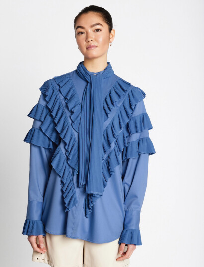 Bruuns Bazaar Cardinibbtilja Shirt - Blue - 44